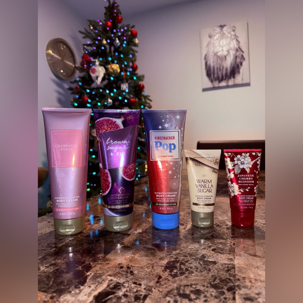 NEW - Bath & Body Works Body Cream 8oz & 2.5oz Bottles 5 Different Sense Lot!